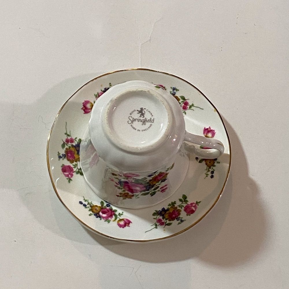 VTG, Springfield White Ceramic Tea Cup Plate Set - Picture 6 of 10